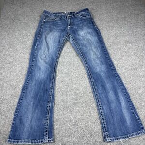 True Nation Premium Jeans Women's 10 Y2K Bootcut Flared Embellished 30x31 Denim
